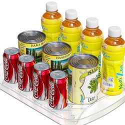 Lazy Susan Turntable Organizer for Refrigerator 360°  13.85x10.27,(Clear 2 Pack)