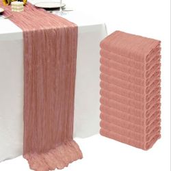 New 12Pack Dusty Pink Cheesecloth Table Runner 10Ft 