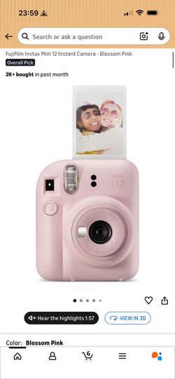 Polaroid Camera - Fujifilm Instax Mini 12 Camera + Case + Album (Pink)