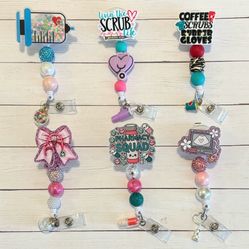 Beaded Badge Reel With Charms