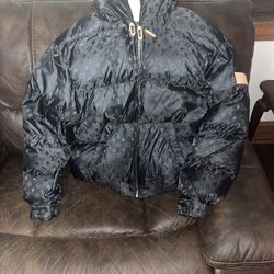 Louis Vuitton Monogram Down Jacket Navy Blue Size 50 