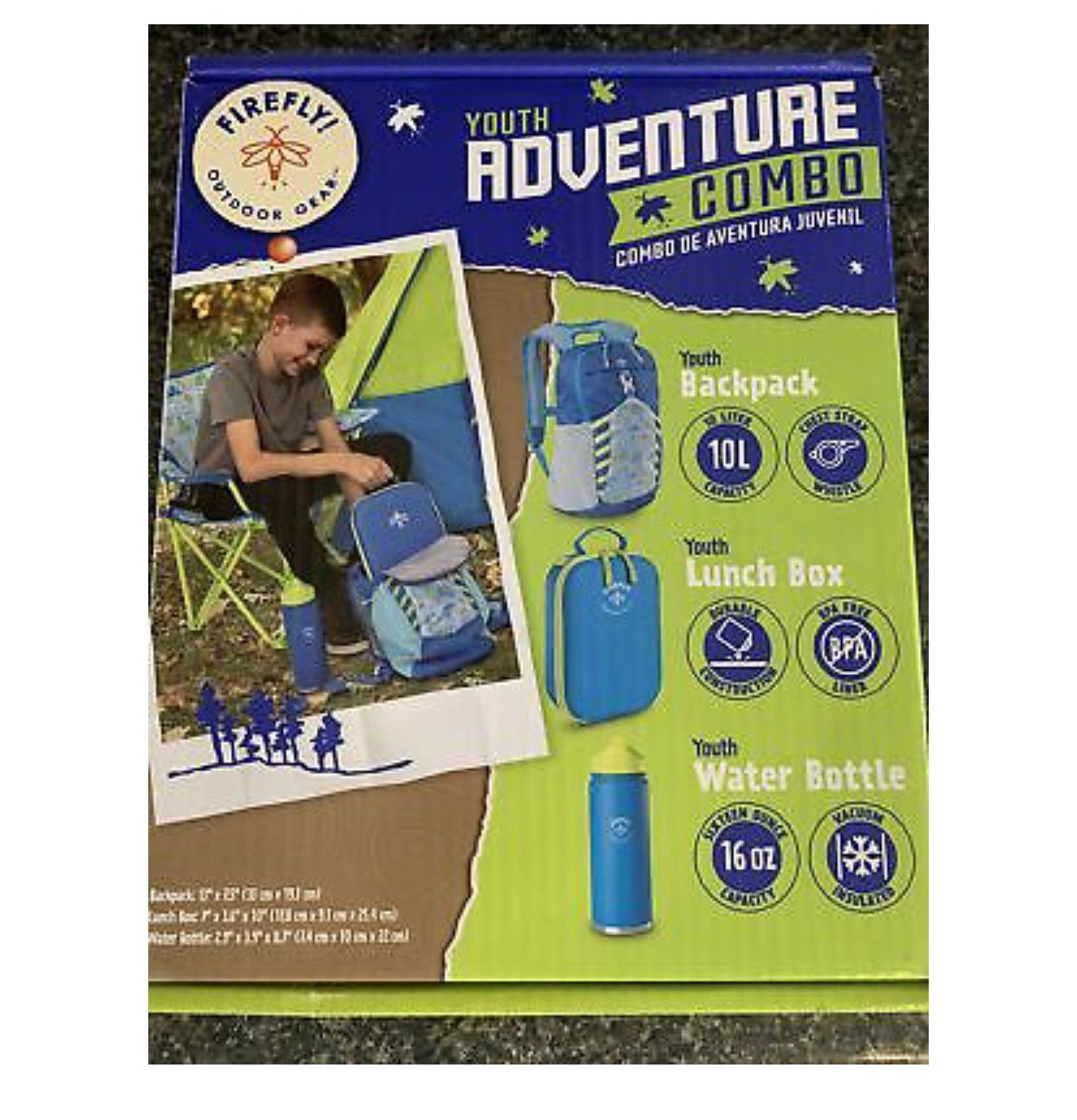 Outdoor Gear Youth Adventure Combo Includes Backpack, Lunch Box & Bottle- New In Box-