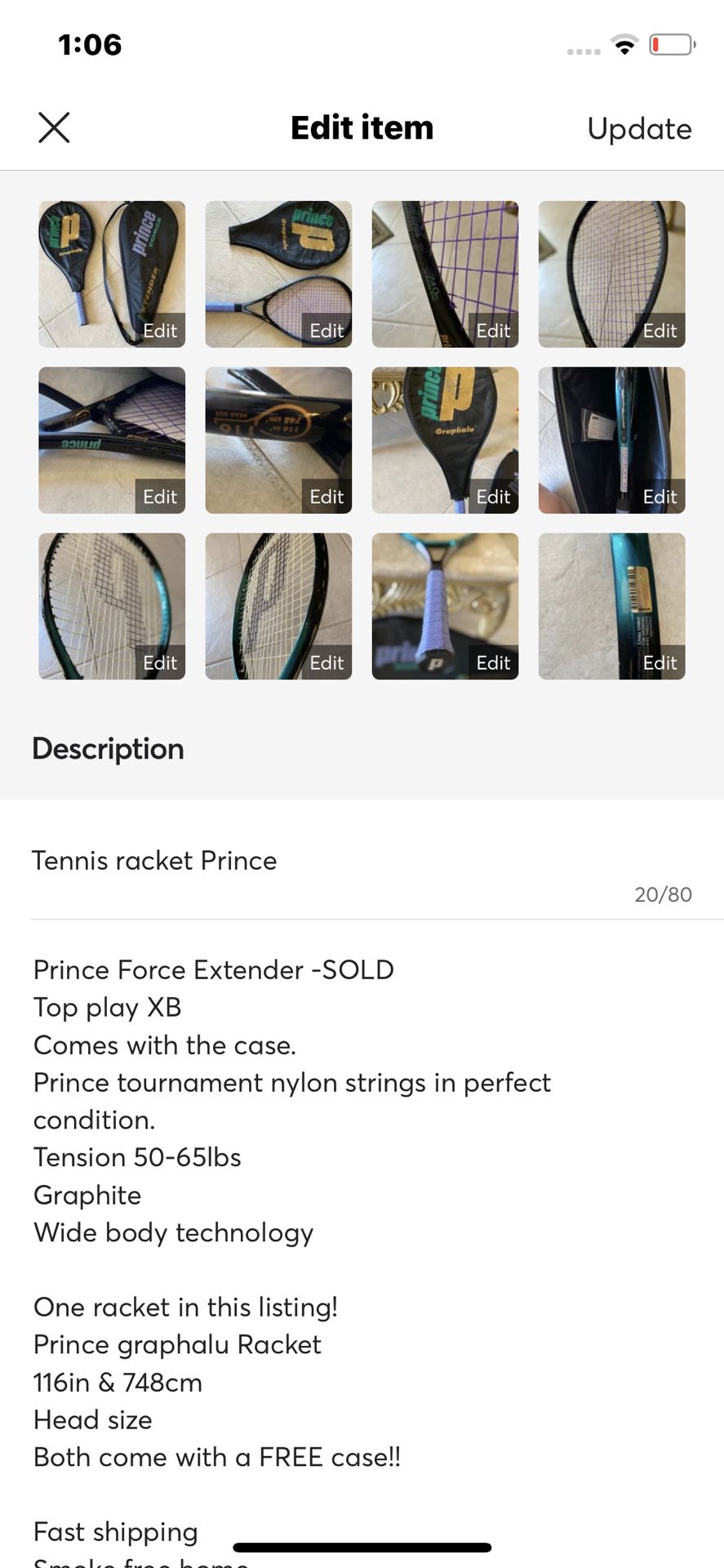 Tennis racket -Prince