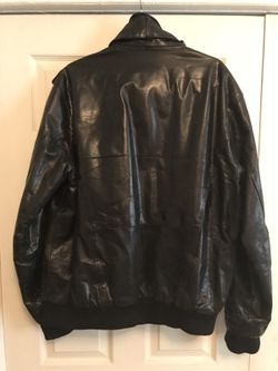 Black Leather Bomber Jacket