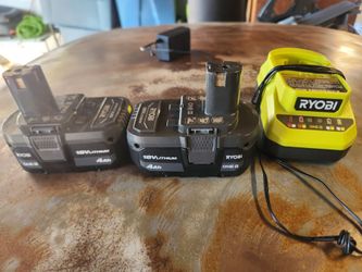 Ryobi lithium 18v batteries with charger
