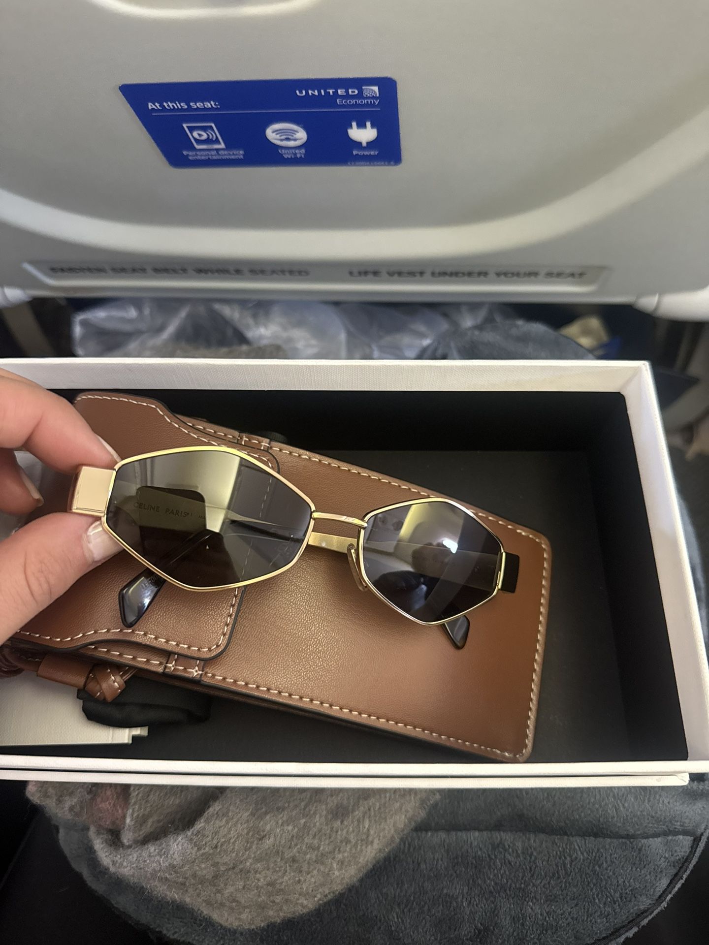 Celine Sunglasses Trriomphe Hexagon Frame - GOLD