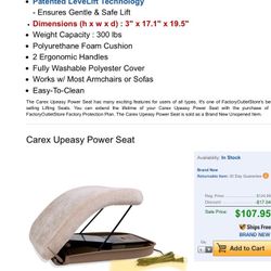 Carex Uplift power seat
