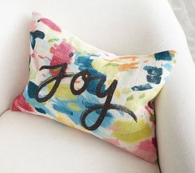 Pottery Barn BADG JOY Lumbar Pillow Cover 14x20 NWT Colorful wholesale