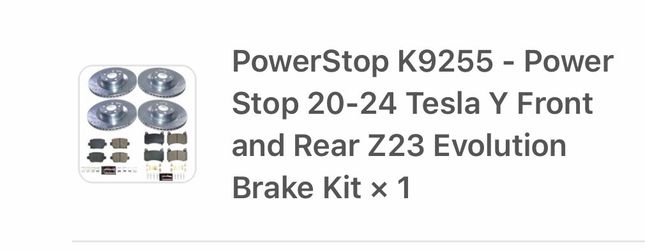 Tesla model Y performance drilled and slotted rotors and breaks