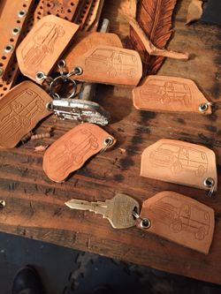 71-77 Dodge tradesman leather keychain(s)