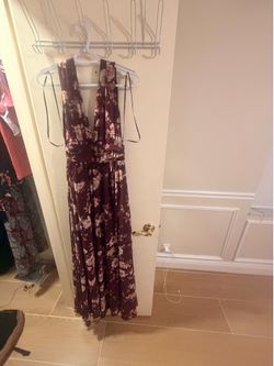 Lulus Heavenly Hues Plum Floral Maxi Dress Purple - Size M