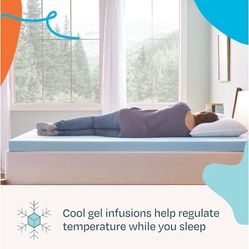 Linenspa 3" Gel Memory Foam Mattress Toppers