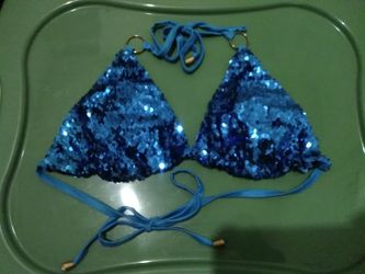 Blue Sequence Bikini Top 