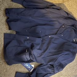 Landau Navy Scrub Jacket
