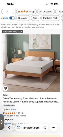 New mattress zinus green tea