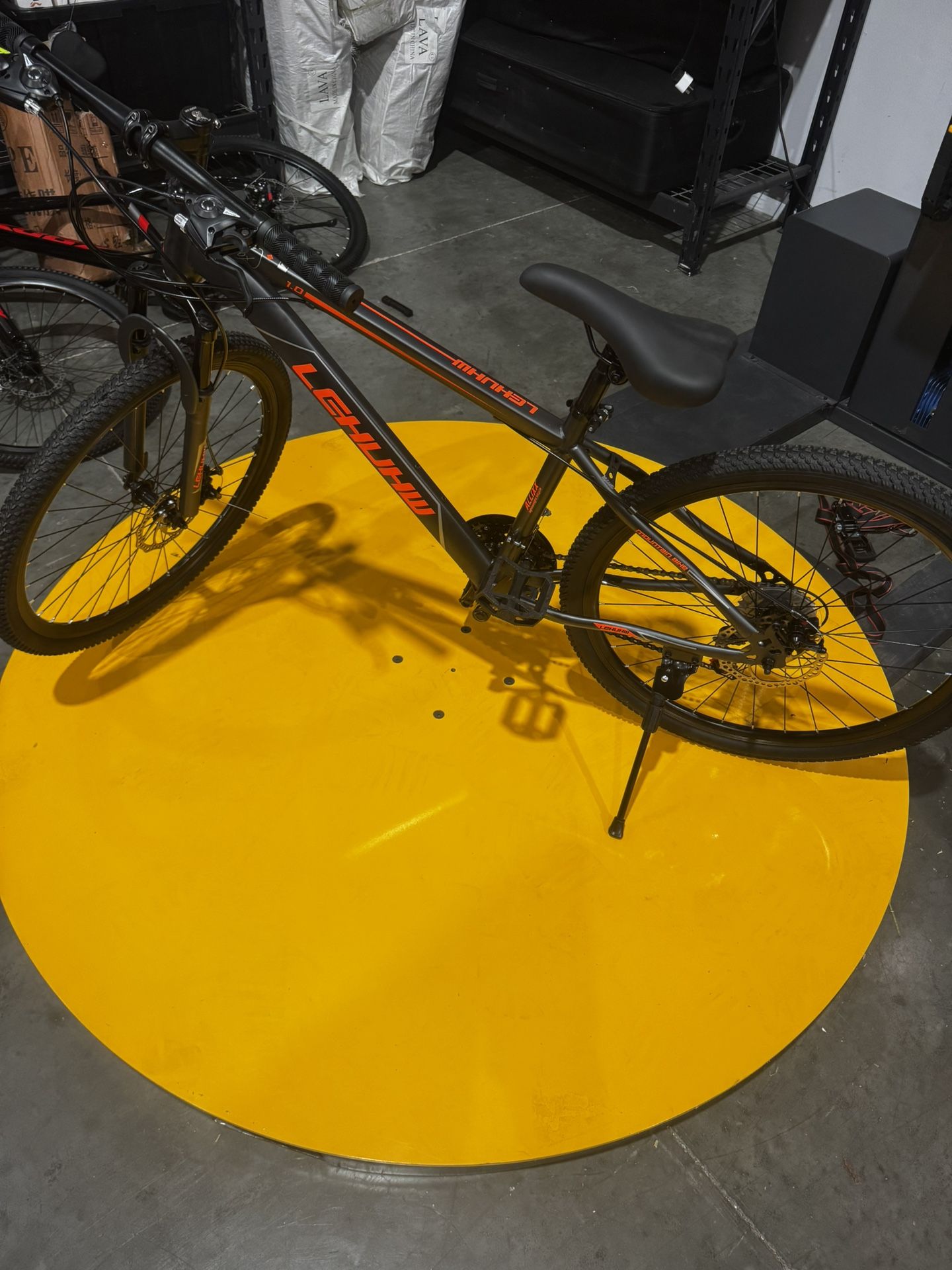 Good And Very Nice Matte Black And Orange Mountain Bike