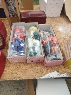 A collection of dolls.