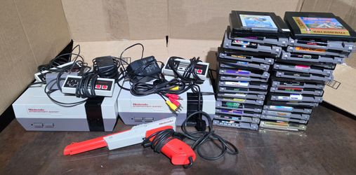 2 NES consoles with 34 games