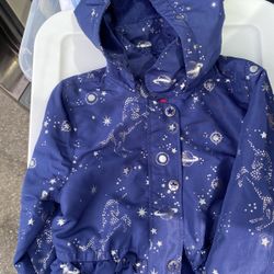 👧🏻 Girls 6X Blue Unicorn Jacket
