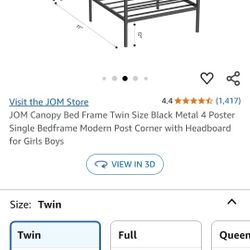 Twin 4 Poster Bed