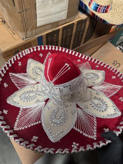 Embroidered Velvet Sombrero – Mexican Charro Hat (Brand New)