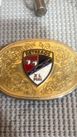 vintage Retreads XL Plus Motorcycle Club belt buckle