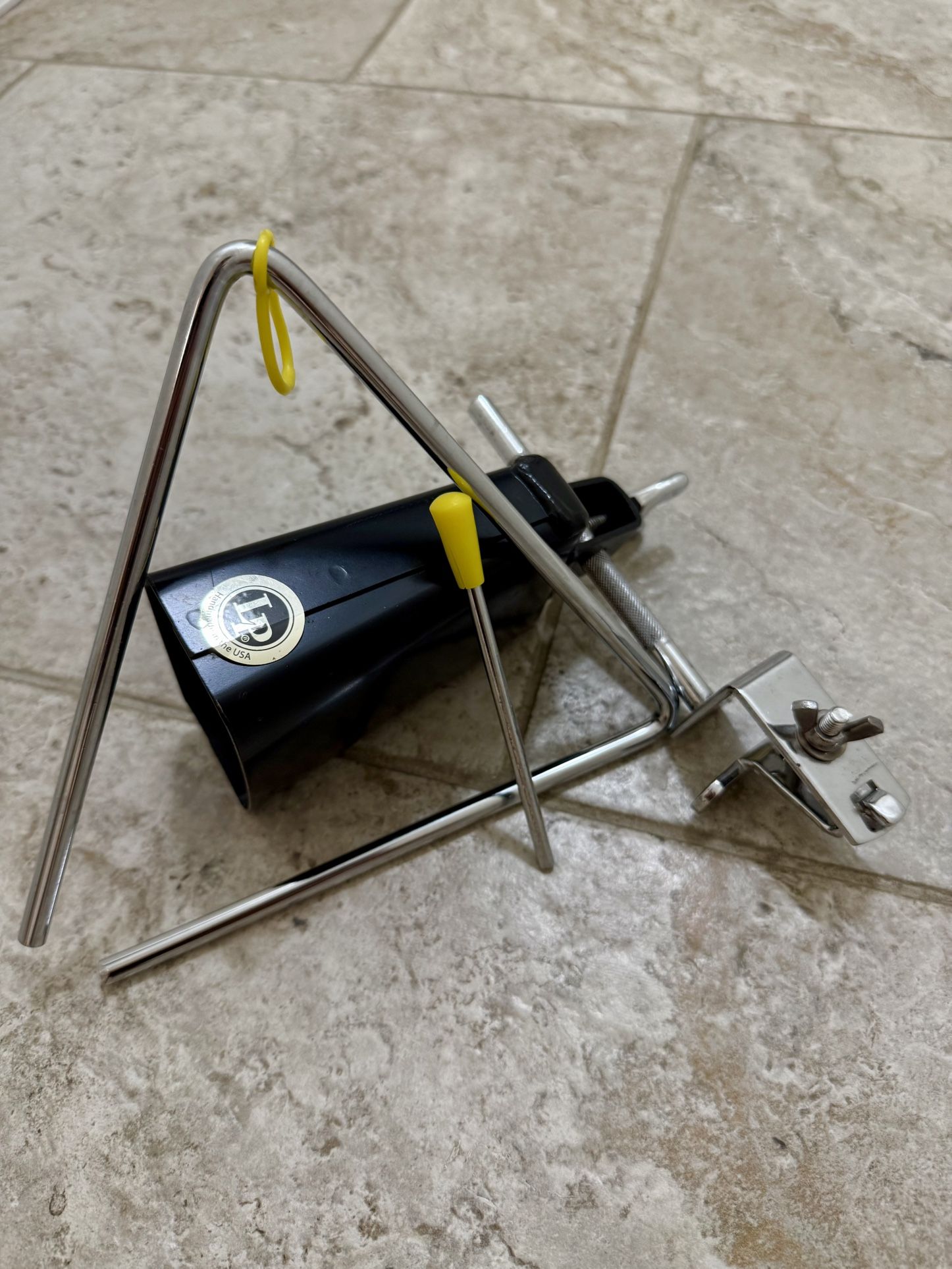 LP 5” Cowbell w/ Drum Clamp Mount – Black Beauty style – (with FREE triangle)