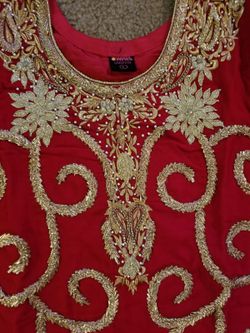 Gota full embroidered 3 piece stitched dress perfect for parties or wedding size L
