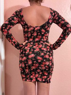 Floral Long Sleeve Bodycon Mini Dress