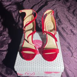 Sexy Velvet Red High Heels 