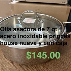 Cacerola De 7 Qt Acero Inoxidable 👉 princess house todo nuevo y con caja 📦
