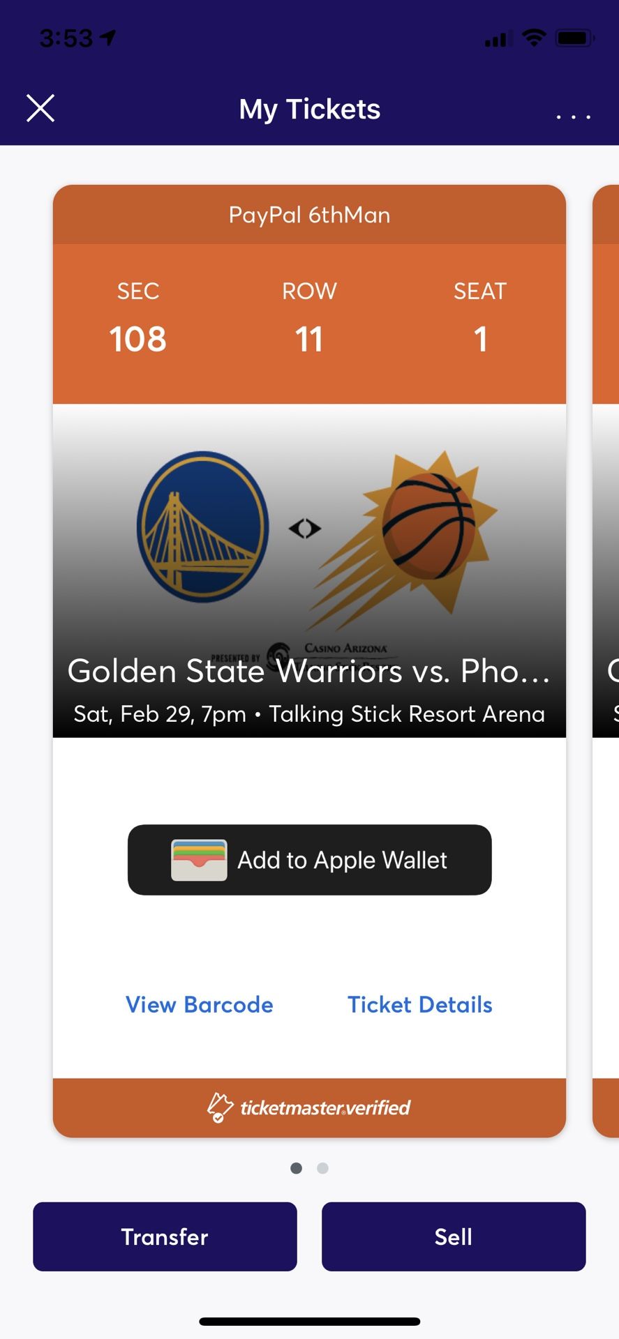 Phoenix Suns vs Golden State Warriors tickets