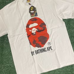 A BATHING APE Red Camo Ape Head. BAPE