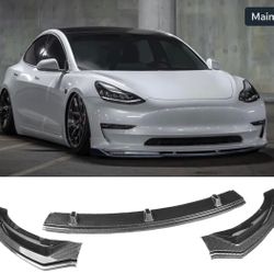 SPEEDPARK for Tesla Model 3 Front Bumper Lip Kit Car Glossy Mods Spoilers