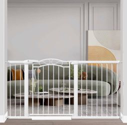 Fairy Baby Child Safety Gate 59.8-62.6” 30”H Press Mounted Walk Thru Auto Close