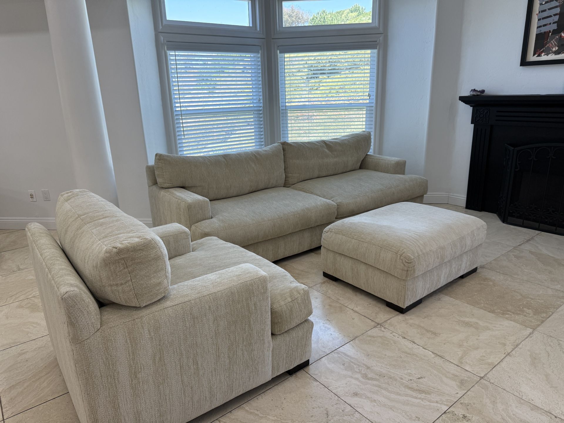 Lee Industries Sofa Set – Chair + Ottoman – Feather Down – $1,500 OBO
