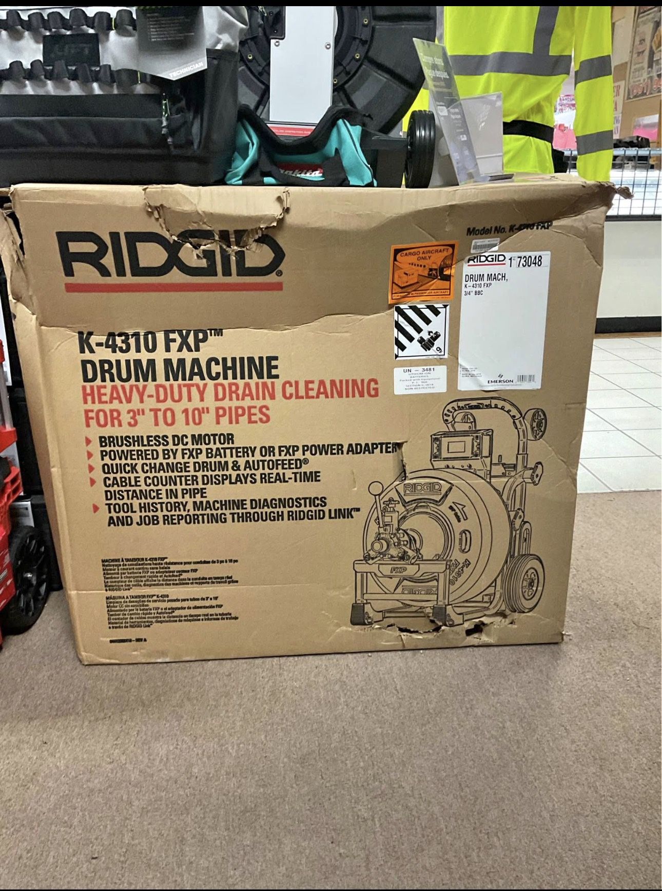 RIDGID K-4310 FXP 3/4 in. Drain Cleaning Drum Machine, Includes 8-Piece Tool Set, Bag, Gloves, 2 FXP Battery-8.0 Ah and Charger $4,500