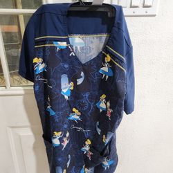 Disney Alice In Wonderland Scrub Shirt