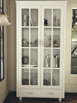 Bookcase With Glass Doors White