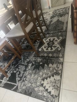 Black and Gray Distressed Area Rug