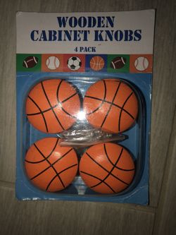 Basketball wooden furniture knobs 4 pack dresser / cabinet