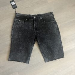 Charcoal True Religion Jorts