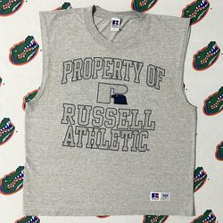 Mens Vintage Russell Athletics Made In USA Essential Workout Tank Top Tee Tshirt Size Large
