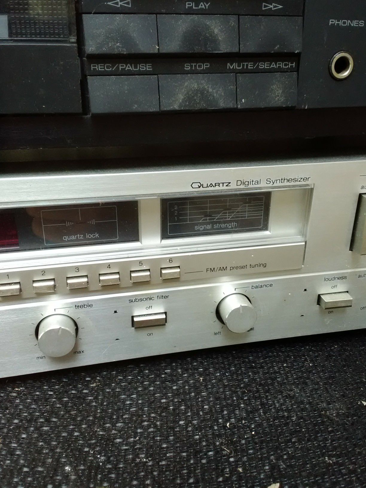 Vintage Technics Stereo Receiver & Yamaha Stereo Cassette Deck K-340