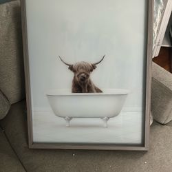 Bathroom Wall Art -ox In Tub 