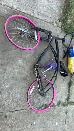 Bicycle Frame with Pink Rims