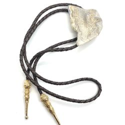 Handmade Leather Stone Bolo