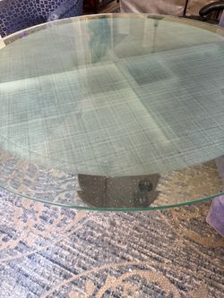Heavy Glass / Metal Round Kitchen Table