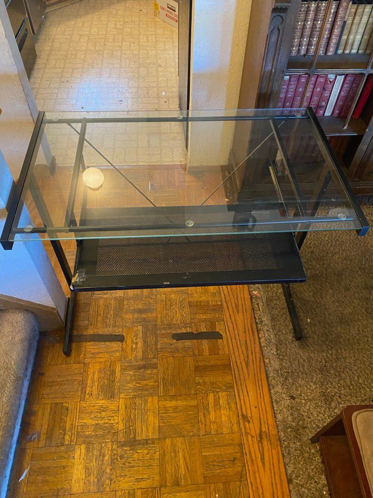 Glass Top Computer Desk