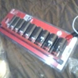 Milwaukee 9-pack half inch impact socket set 6 point